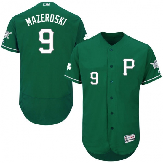 Men's Majestic Pittsburgh Pirates 9 Bill Mazeroski Green Celtic Flexbase Authentic Collection MLB Jersey