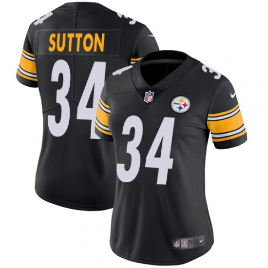 Women's Nike Pittsburgh Steelers 34 Cameron Sutton Black Team Color Vapor Untouchable Limited Player NFL Jersey