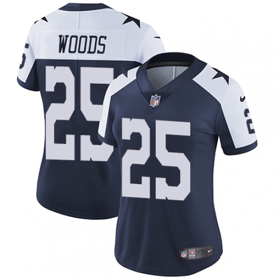 Women's Nike Dallas Cowboys 25 Xavier Woods Elite Navy Blue Throwback Alternate NFL Jersey