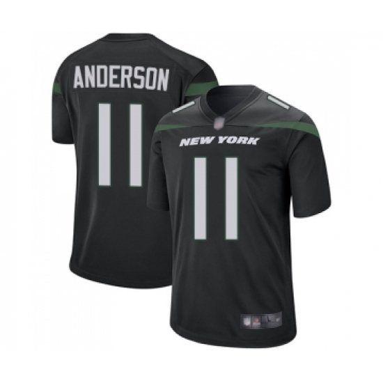 Men's New York Jets 11 Robby Anderson Game Black Alternate Football Jersey