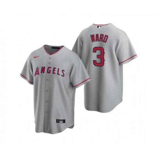 Men's Los Angeles Angels 3 Waylor Ward Grey Cool Base Stitched Jersey