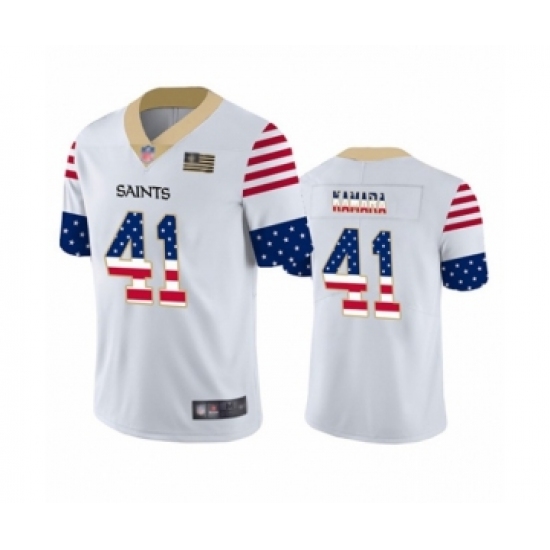 Men's New Orleans Saints 41 Alvin Kamara White Independence Day Limited Football Jersey
