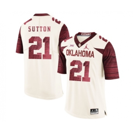 Oklahoma Sooners 21 Marcelias Sutton White 47 Game Winning Streak College Football Jersey