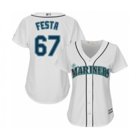 Women's Seattle Mariners 67 Matt Festa Authentic White Home Cool Base Baseball Player Jersey