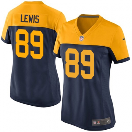 Women's Nike Green Bay Packers 89 Marcedes Lewis Limited Navy Blue Alternate NFL Jersey