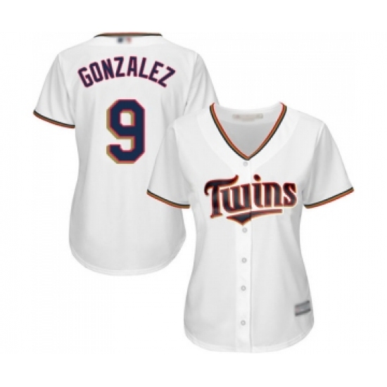 Women's Minnesota Twins 9 Marwin Gonzalez Replica White Home Cool Base Baseball Jersey