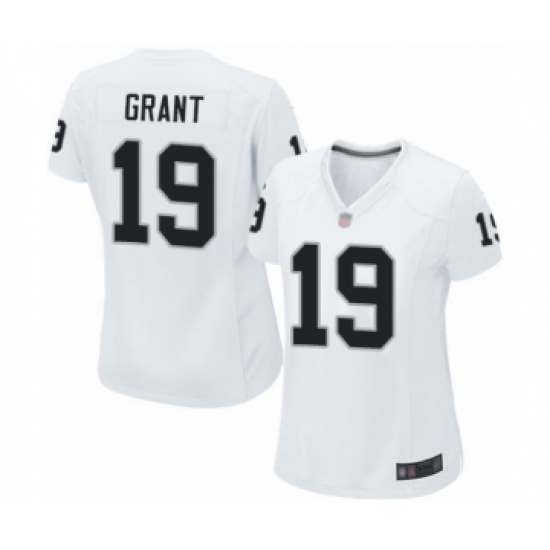 Women's Oakland Raiders 19 Ryan Grant Game White Football Jersey