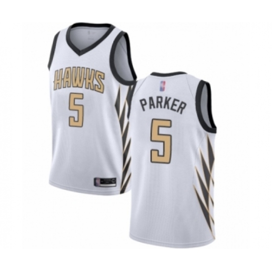 Youth Atlanta Hawks 5 Jabari Parker Swingman White Basketball Jersey - City Edition