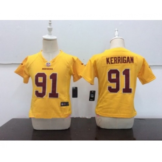 Toddler Washington Redskins 91 Ryan Kerrigan Gold 2016 Color Rush Stitched NFL Nike Game Jersey