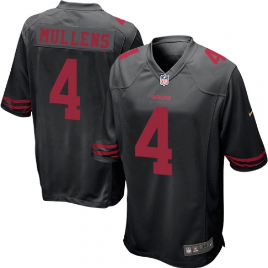 Men's Nike San Francisco 49ers 4 Nick Mullens Game Black NFL Jerseyy