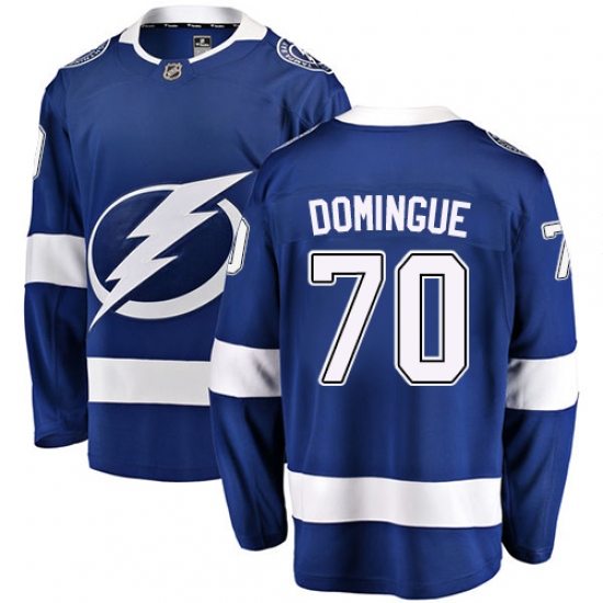 Youth Tampa Bay Lightning 70 Louis Domingue Fanatics Branded Royal Blue Home Breakaway NHL Jersey