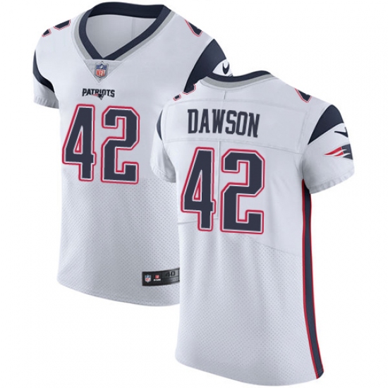 Men's Nike New England Patriots 42 Duke Dawson White Vapor Untouchable Elite Player NFL Jersey
