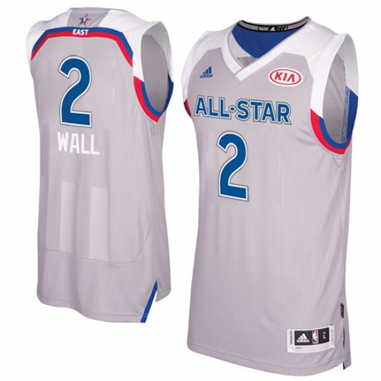 Men's Adidas Washington Wizards 2 John Wall Authentic Gray 2017 All Star NBA Jersey