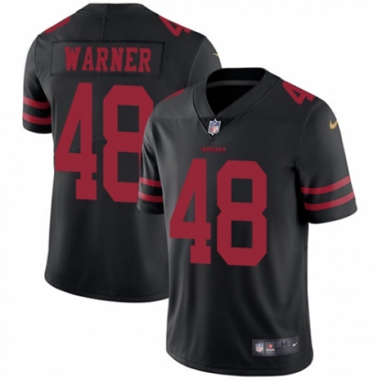 Men's Nike San Francisco 49ers 48 Fred Warner Black Vapor Untouchable Limited Player NFL Jersey
