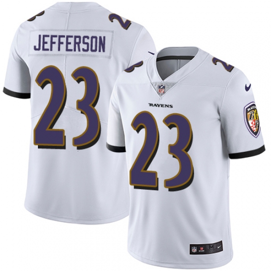 Men's Nike Baltimore Ravens 23 Tony Jefferson White Vapor Untouchable Limited Player NFL Jersey