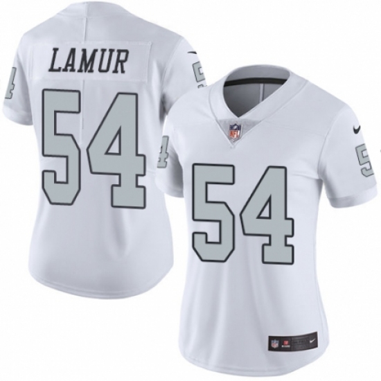 Women's Nike Oakland Raiders 54 Emmanuel Lamur Limited White Rush Vapor Untouchable NFL Jersey