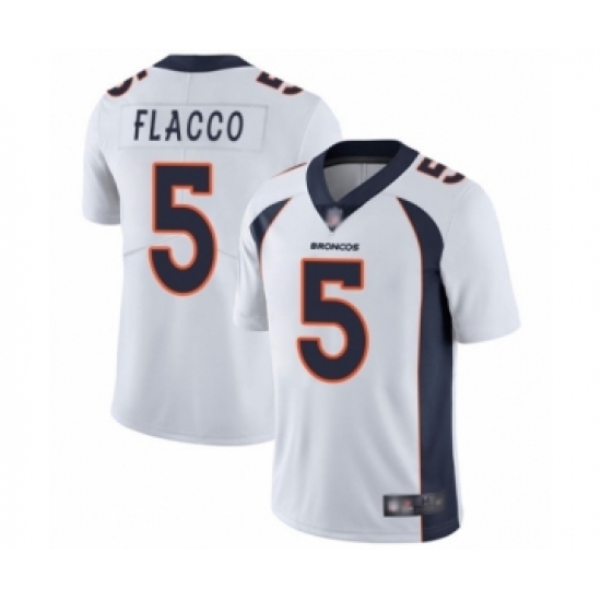 Men's Denver Broncos 5 Joe Flacco White Vapor Untouchable Limited Player Football Jersey