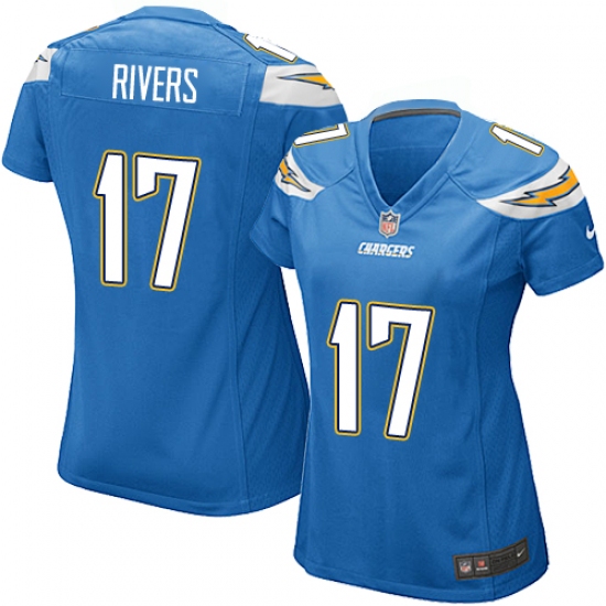 Women's Nike Los Angeles Chargers 17 Philip Rivers Game Electric Blue Alternate NFL Jersey
