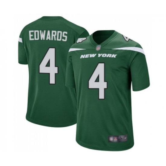 Men's New York Jets 4 Lac Edwards Game Green Team Color Football Jersey
