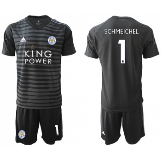 Leicester City 1 Schmeichel Black Goalkeeper Soccer Club Jersey