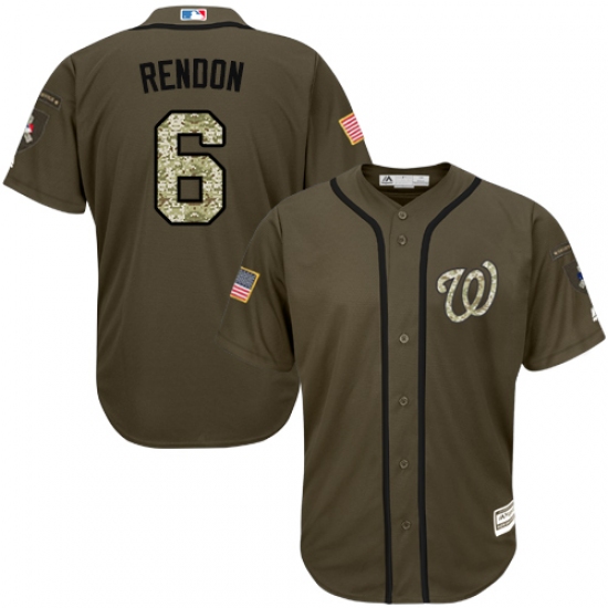 Youth Majestic Washington Nationals 6 Anthony Rendon Authentic Green Salute to Service MLB Jersey