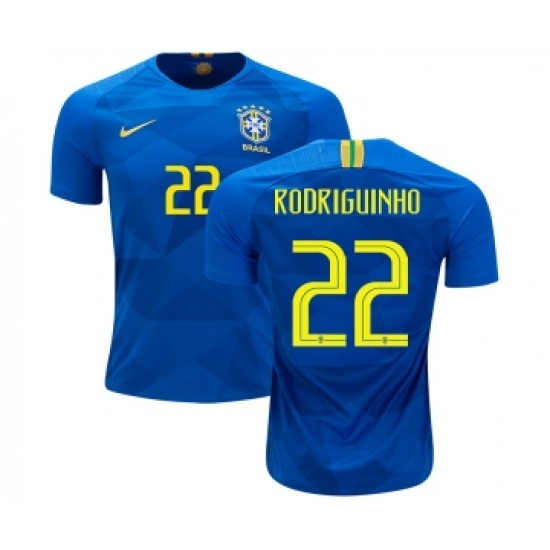 Brazil 22 Rodriguinho Away Kid Soccer Country Jersey