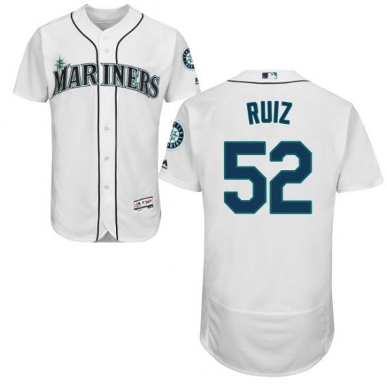 Men's Majestic Seattle Mariners 52 Carlos Ruiz White Flexbase Authentic Collection MLB Jersey