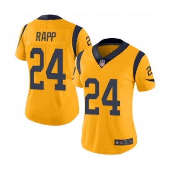 Women's Los Angeles Rams 24 Taylor Rapp Limited Gold Rush Vapor Untouchable Football Jersey