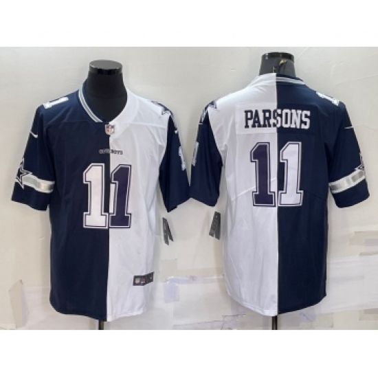 Men's Dallas Cowboys 11 Micah Parsons Blue White Two Tone 2021 Vapor Untouchable Stitched NFL Nike Limited Jersey