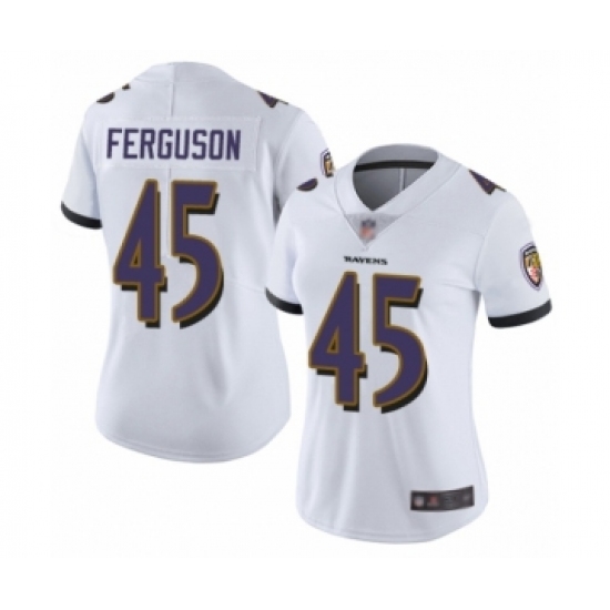 Women's Baltimore Ravens 45 Jaylon Ferguson White Vapor Untouchable Limited Player Football Jersey