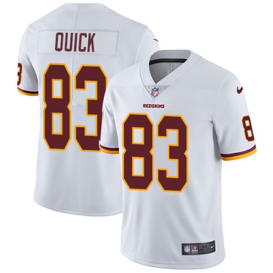 Youth Nike Washington Redskins 83 Brian Quick White Vapor Untouchable Limited Player NFL Jersey