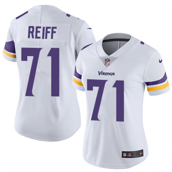 Women's Nike Minnesota Vikings 71 Riley Reiff White Vapor Untouchable Limited Player NFL Jersey