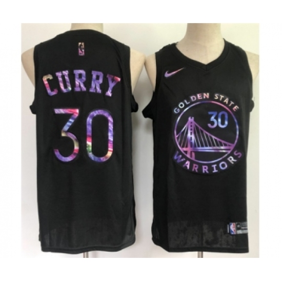 Men's Golden State Warriors 30 Stephen Curry Black Stitched Jersey