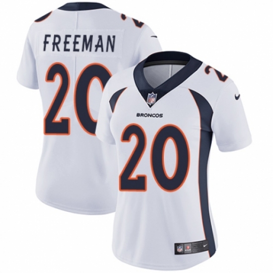 Women's Nike Denver Broncos 20 Royce Freeman White Vapor Untouchable Elite Player NFL Jersey