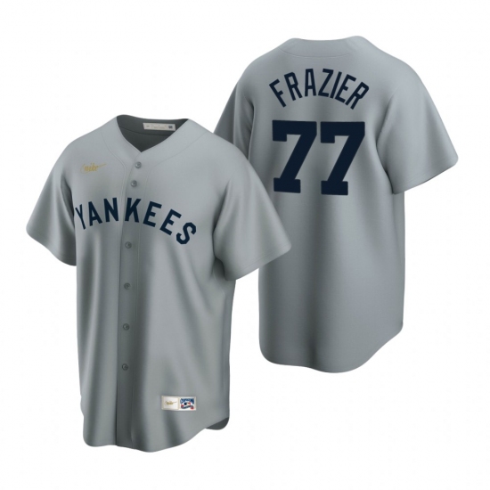 Men's Nike New York Yankees 77 Clint Frazier Gray Cooperstown Collection Road Stitched Baseball Jersey