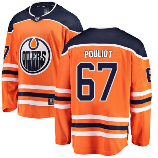 Youth Edmonton Oilers 67 Benoit Pouliot Fanatics Branded Orange Home Breakaway NHL Jersey