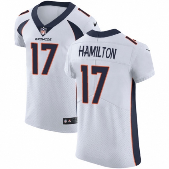 Men's Nike Denver Broncos 17 DaeSean Hamilton White Vapor Untouchable Elite Player NFL Jersey