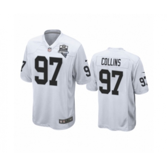 Men's Oakland Raiders 97 Maliek Collins White 2020 Inaugural Season Game Jersey