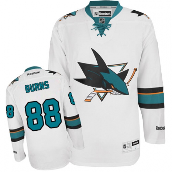 Youth Reebok San Jose Sharks 88 Brent Burns Authentic White Away NHL Jersey