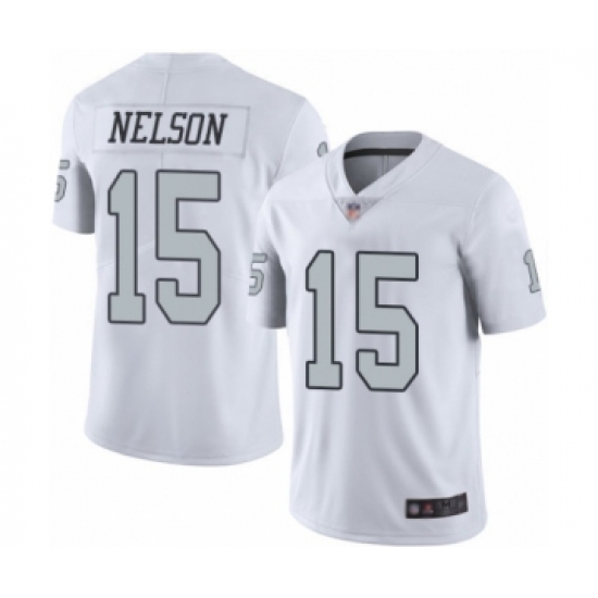 Men's Oakland Raiders 15 J. Nelson Limited White Rush Vapor Untouchable Football Jersey