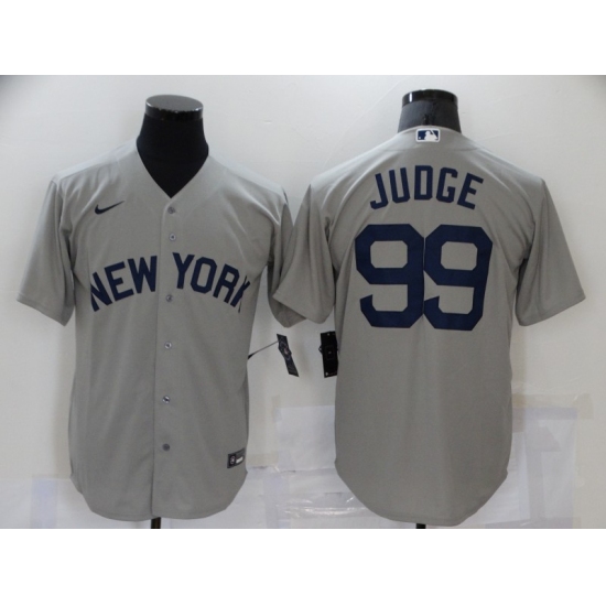 Men's Nike New York Yankees 99 Aaron Judge Gray Game 2021 Field of Dreams Jersey