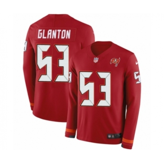 Men's Nike Tampa Bay Buccaneers 53 Adarius Glanton Limited Red Therma Long Sleeve NFL Jersey