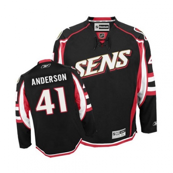 Youth Reebok Ottawa Senators 41 Craig Anderson Authentic Black Third NHL Jersey