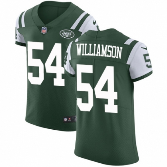 Men's Nike New York Jets 54 Avery Williamson Green Team Color Vapor Untouchable Elite Player NFL Jersey