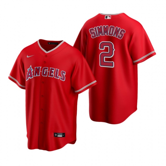 Men's Nike Los Angeles Angels 2 Andrelton Simmons Red Alternate Stitched Baseball Jersey