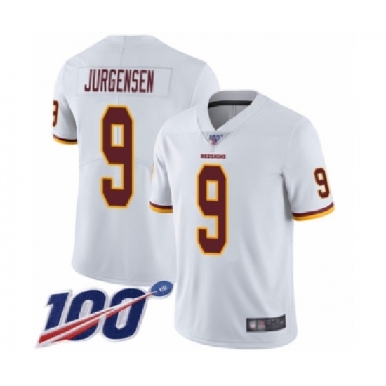 Men's Washington Redskins 9 Sonny Jurgensen White Vapor Untouchable Limited Player 100th Season Football Jersey