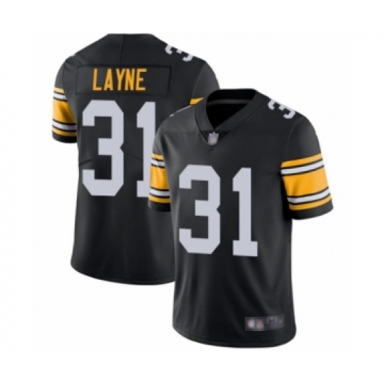 Men's Pittsburgh Steelers 31 Justin Layne Black Alternate Vapor Untouchable Limited Player Football Jersey