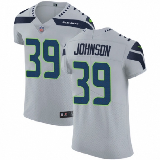 Men's Nike Seattle Seahawks 39 Dontae Johnson Grey Alternate Vapor Untouchable Elite Player NFL Jersey