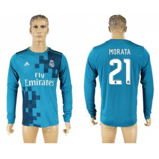 Real Madrid 21 Morata Sec Away Long Sleeves Soccer Club Jersey
