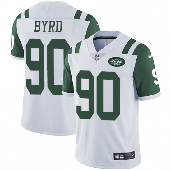 Men's Nike New York Jets 90 Dennis Byrd White Vapor Untouchable Limited Player NFL Jersey